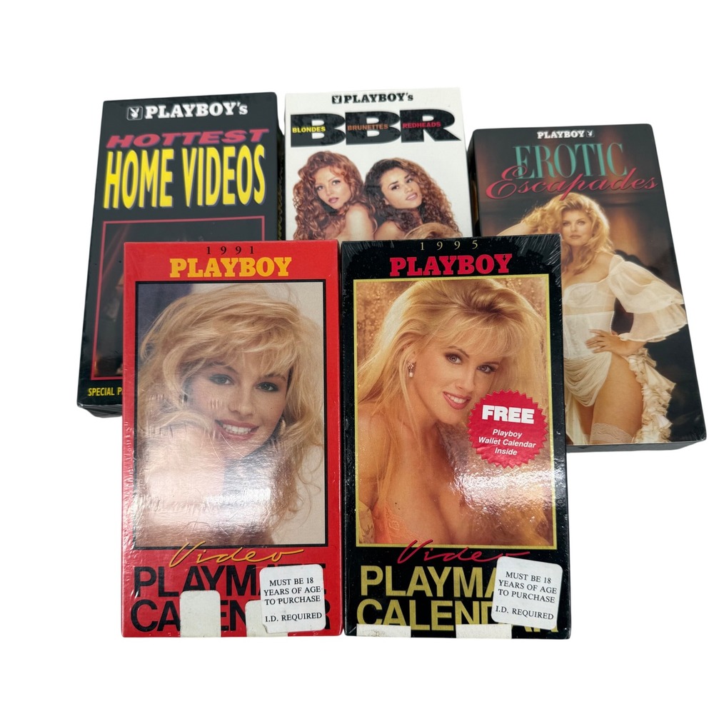 Vintage Playboy VHS Lot 5 Tapes 1991 1995 Playmate Calendar Sealed New